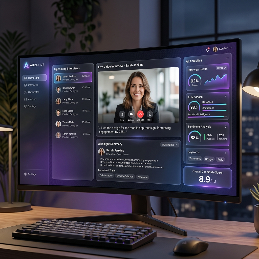 AI Interview Dashboard Mockup